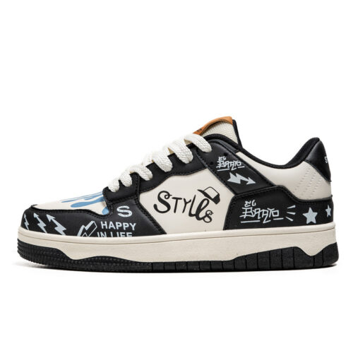 Men’s Low-Cut Lace-Up Colorblock Casual Shoes